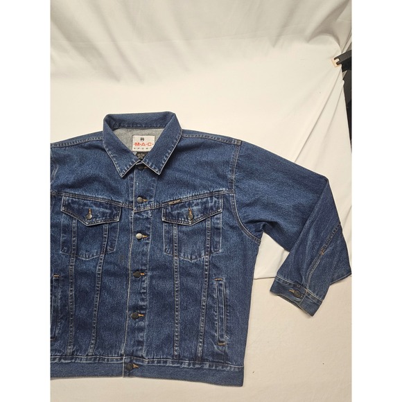 MAC Sport Mens Denim Jacket Blue Cotton Trucker Jacket Size Large RN 65305 - Picture 3 of 7